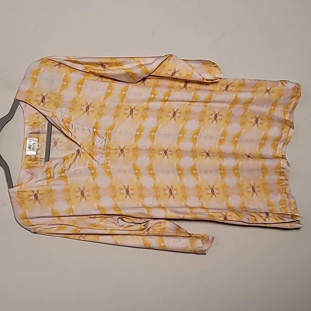 Laura Park modal yellow relaxed fit tunic top Sz XS